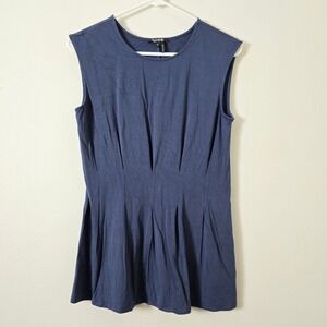 NIC&ZOE Blouse Peplum Top Womens Small Blue Sleeveless